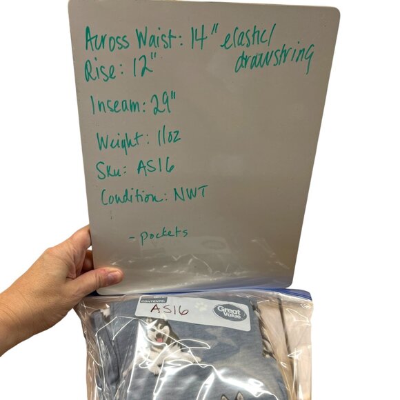 Comfies Husky Dog Print Pajama Pants Blue Cotton Size Medium NWT - Picture 11 of 13